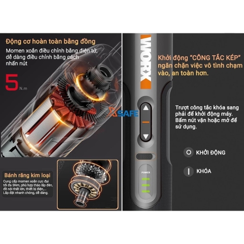 [Sale 25/9] Máy Vặn Vít Pin 4V Worx WX242