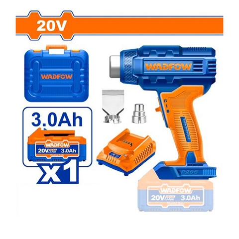 Máy Thổi Nhiệt Dùng Pin 20V (Kèm 1 Pin 3.0Ah) WADFOW WKH1B01