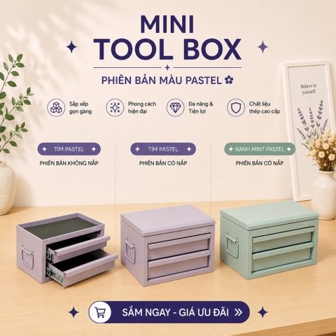[Sale Lễ 2/9] Tủ Dụng Cụ Mini Box Tool 27cm CSPS Màu Tím/Xanh Pastel