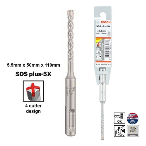 Mũi Khoan SDS PLUS-5X 5.5x50x110 Bosch 2608833774