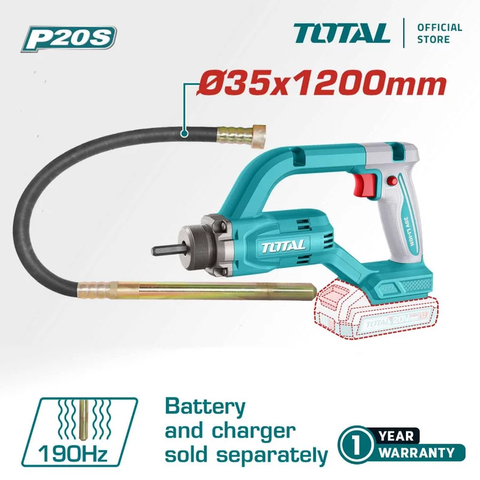 Máy đầm bê tông dùng pin Lithium 20V (không kèm pin & sạc) Total TCVLI202502