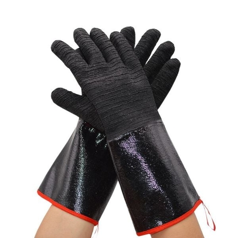 Găng Tay Chịu Nhiệt Độ Cao 500oc Neoprene Chống Cháy, Cách Nhiệt Chống Axit, Chống Kiềm Và Dầu 18 Inches