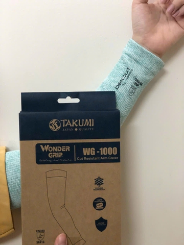 Ống tay chống cắt Wonder Grip WG-1000 dệt từ sợi làm mát của Toyobo size L