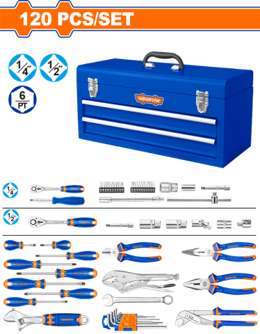 Bộ 120 Món Dụng Cụ Đựng Trong Hộp Đồ Nghề WADFOW WHS3120