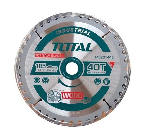 Lưỡi Cưa Gỗ Hợp Kim TCT 185mm 40 Răng Total TAC231445
