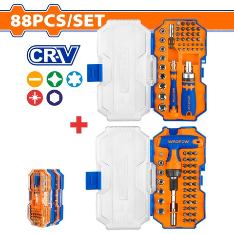 Bộ 2 Hộp 88 Chi Tiết Bắt Vít Và Tay Vặn WADFOW WSS8B88