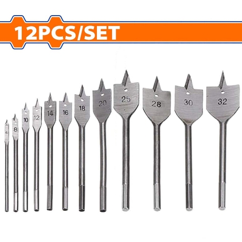 Bộ 12 Mũi Khoan Gỗ Đuôi Dẹp WADFOW WWF6512