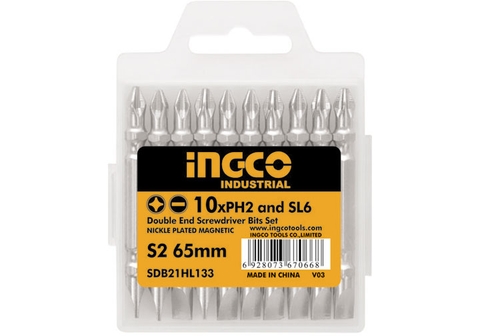 Mũi bắt vít 2 đầu PH2+SL6.0x65mm INGCO SDB21HL133