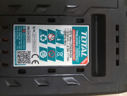 Pin Lithium-ion 20V/6.0Ah Total TFBLI2060