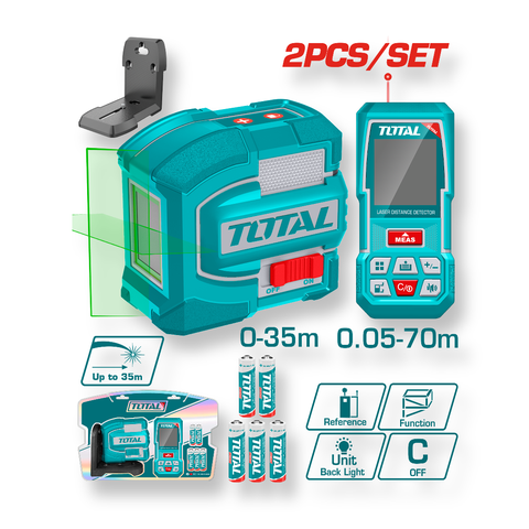 Bộ Combo Máy Đo Khoảng Cách TMT57026 & Máy Đo Mức Cân Bằng Tia Laser Xanh TLL156601 Total TOSLL0401