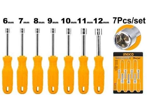 Bộ tua vít lục giác 6-12mm Ingco HKNSD0701