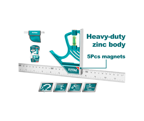 Thước vuông kết hợp cán nhựa 300mm total TMT653005