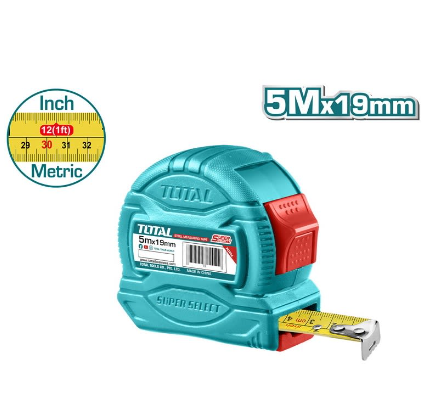 Thước cuộn thép nền vàng 5x19mm TOTAL TMT34519