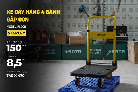 Xe Đẩy Hàng 4 Bánh Gấp Gọn 150kg Stanley PC508