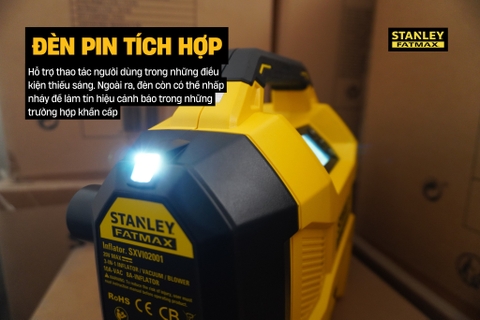 Máy bơm hơi đa năng 3 trong 1 bơm/thổi/hút bụi Stanley SXVI02001 (không pin, sạc)