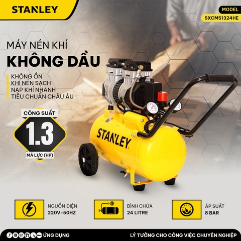 Máy nén khí không dầu STANLEY 24L USA Model SXCMS1324HE