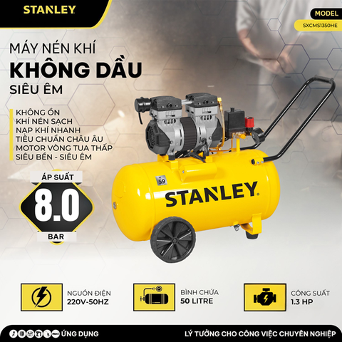 Máy nén khí không dầu 50L Stanley SXCMS1350HE