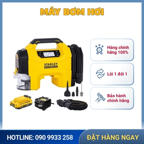 Máy bơm hơi đa năng 3 trong 1 bơm/thổi/hút bụi Stanley SXVI02001A (gồm pin V20, sạc)