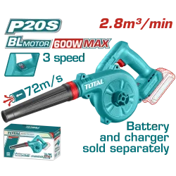Máy thổi bụi không chổi than dùng pin 20V (không kèm Pin & sạc) Total TABLI2068