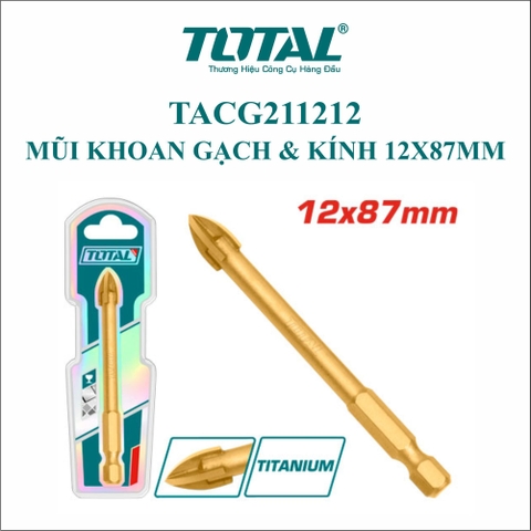 Mũi Khoan Gạch & Kính 12x87mm Total TACG211212