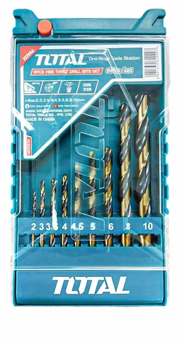 Bộ 9 mũi khoan kim loại HSS - TACSD0095 chính hãng