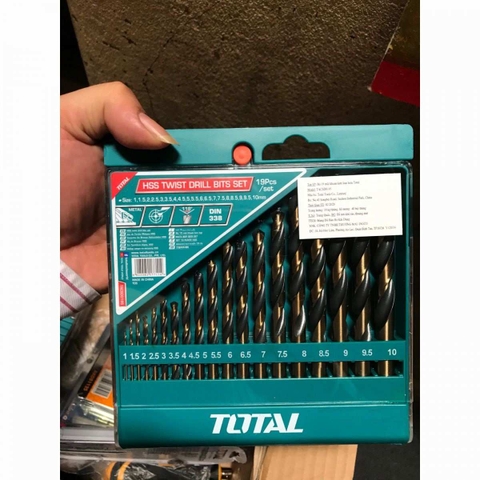 Bộ 19 mũi khoan kim loại HSS TOTAL TACSD0195 giá rẻ