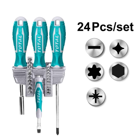 Bộ tuốc nơ vít 24 chi tiết TOTAL TACSD302462