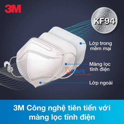 Khẩu trang KF94 trắng/đen 3M 9013