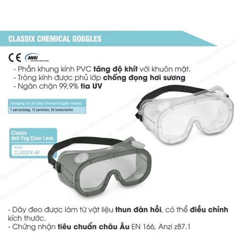 Kính bảo hộ chống hóa chất Proguard Classix AF