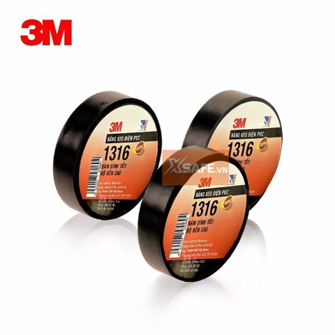 BĂNG KEO ĐIỆN 3M PVC 1316 CÁCH ĐIỆN 1KV