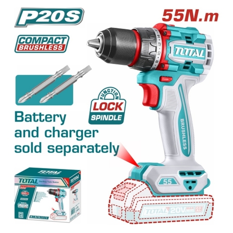 Máy khoan không chổi than dùng pin 20V (không kèm pin & sạc) Total TDLI205581
