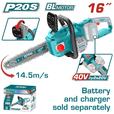 Máy Cưa Xích 16 Inch Dùng Pin 20Vx2 (chỉ Thân Máy) Total TGSLI40168