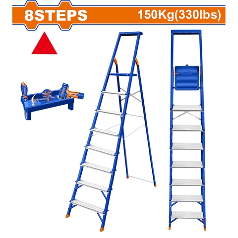Thang Nhôm Gia Đình Bằng Thép Và Nhôm 8 Bậc WADFOW WLD1H08