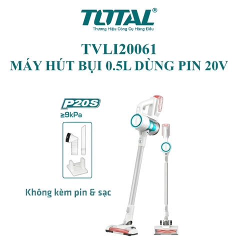 Máy Hút Bụi 0.5L Dùng Pin 20V (không Kèm Pin & Sạc) Total TVLI20061