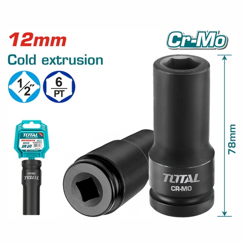 Đầu Tuýp Tác động Sâu 1/2 Inch 12mm Total THDIS12121L