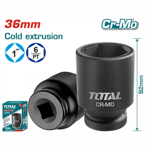 Đầu Tuýp đen Lục Giác Vuông 1 Inch 36mm Total THHISD0136L