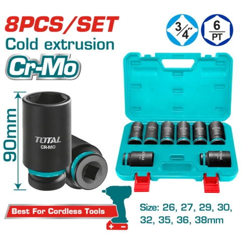 Bộ 8 đầu Tuýp Tác động Sâu 3/4