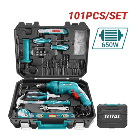 Bộ máy khoan búa 101 món 650W Total THKTHP1012E