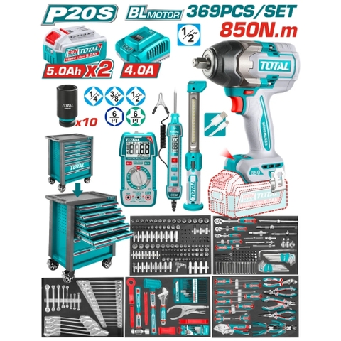 Bộ Đồ Nghề Sửa Chữa Gara 369 Chi Tiết Kèm Tủ TOTAL THPTCS83692