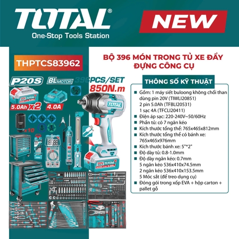 [Sale Lễ 2/9] Tủ Đồ Nghề 7 Hộc Kéo 396 Chi Tiết Total THPTCS83962