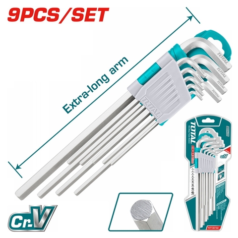 Bộ Lục Giác đầu Bằng Dài 9 Chi Tiết 1.5-10mm Total THT106192