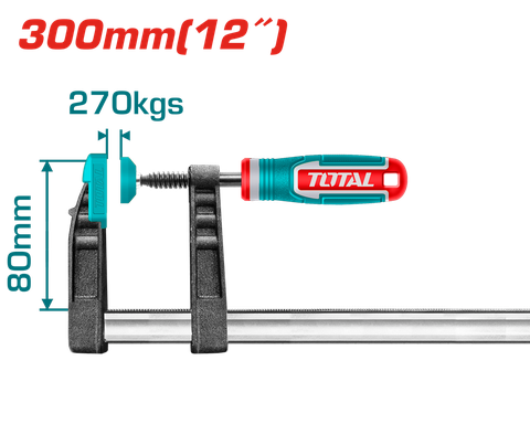 Kẹp Gỗ Chữ F 80x300mm Total THT1320801
