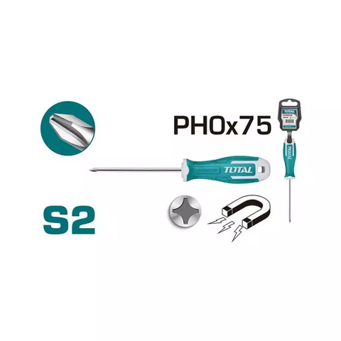 Tua vít chữ thập Total PH0 75mm THT26PH0075