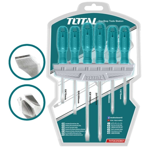Bộ 6 tua vít dẹp và bake TOTAL THTDC250601
