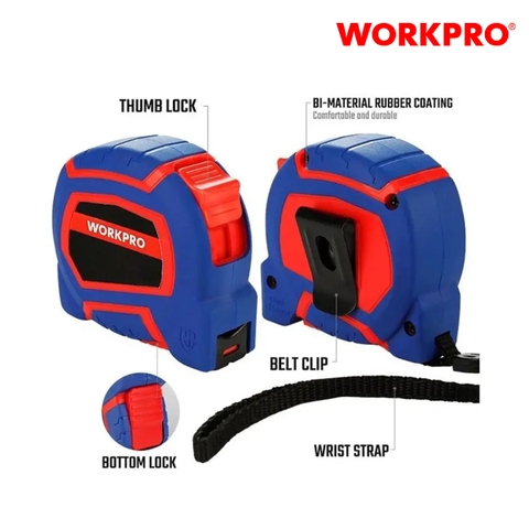 Thước cuộn tráng nylon, kích thước 3Mx16mm Workpro - WP261008