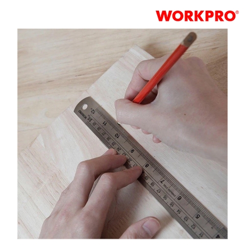 Thước đo thẳng thép không gỉ, kích thước 600mm (24 inches) Workpro - WP265002