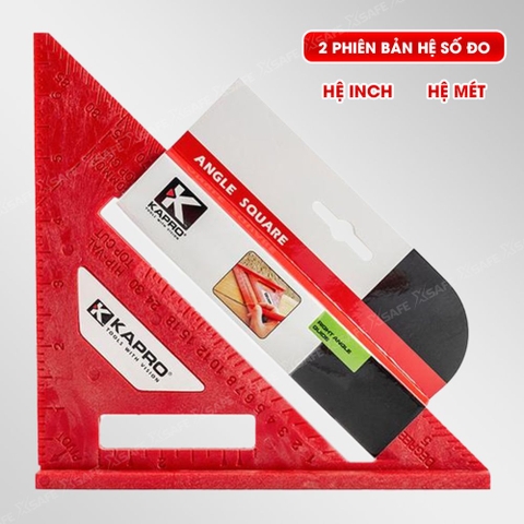Thước eke vuông đỏ Kapro 444, bằng  nhựa, chiều dài 7inch