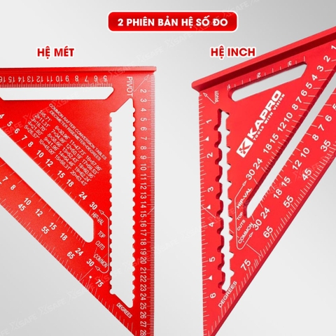 Thước Eke Vuông Kapro 446 Đỏ Kim Loại Nguyên Khối 7 Inch