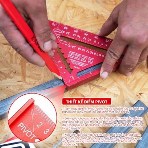 Thước Eke Vuông Kapro 446 Đỏ Kim Loại Nguyên Khối 7 Inch