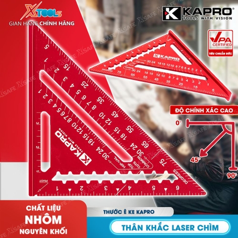 Thước Eke Vuông Kapro 446 Đỏ Kim Loại Nguyên Khối 7 Inch